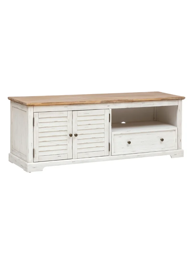 Atmosphera Olbia Elegant Design Wooden TV Stand White and Brown 50 x 40 x 140 cm 197721